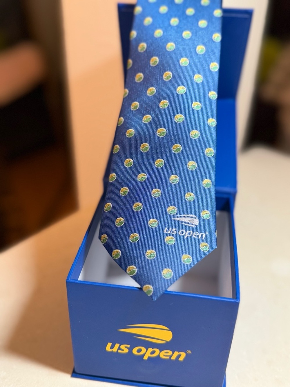 US Open Men's Navy Blue Polka Dot Tie